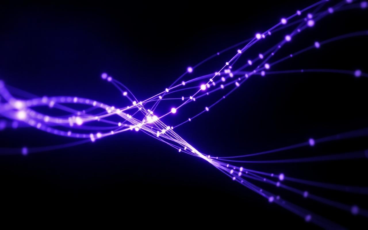 Separate data streams converging into a single connected pipeline, representing systems integration
