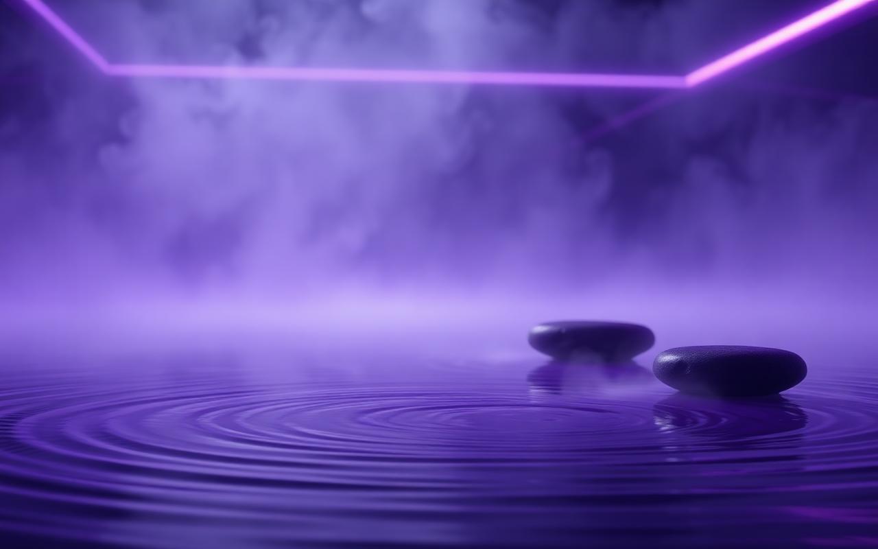 Calm spa water surface with soft light